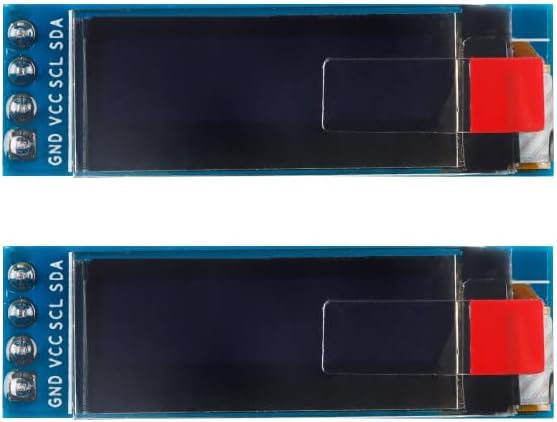 JESSINIE 0.91 Inch I2C 12832 128X32 SSD1306 DC3.3V 2PCS OLED Display Module IIC Display Blue OLED Screen for Arduino