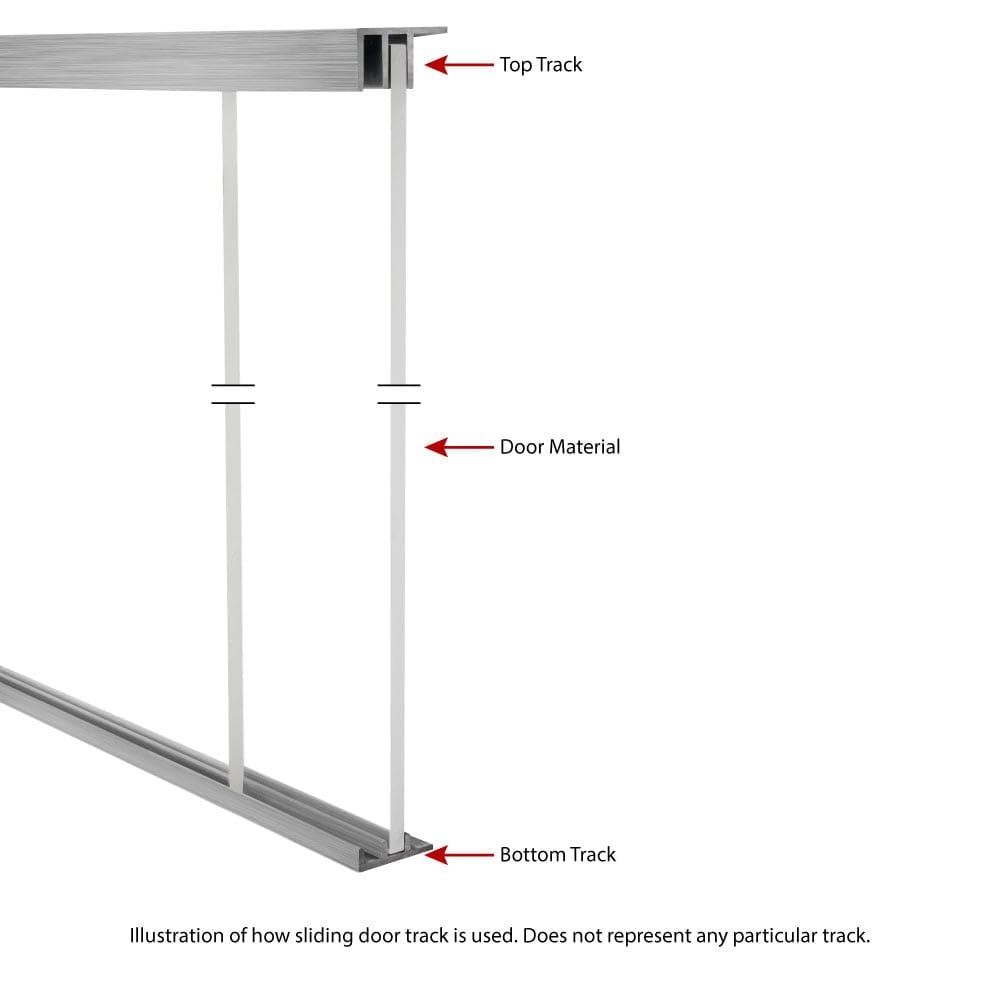 Outwater Industries' Aluminum Sliding Door Track for 3/4'' Glass or Wood Door Panels | 4 Foot Upper and Lower Track Set