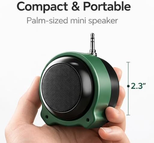 Digipure 3.5mm 5W Mini Wired Speaker with AUX, Portable Speaker with Built-in Battery, Compact Desktop Audio for Phone