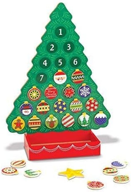 Melissa & Doug Countdown to Christmas Wooden Advent Calendar - Magnetic Tree with 25 Fun Magnets