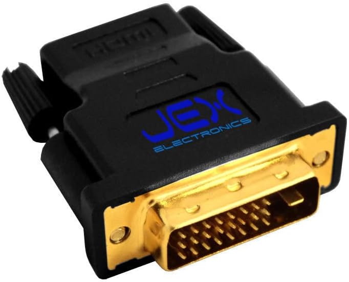 Jex Electronics Male DVI to Female HDMI Converter PC to TV/Projector Gold Plated (DVI-D Dual Link)