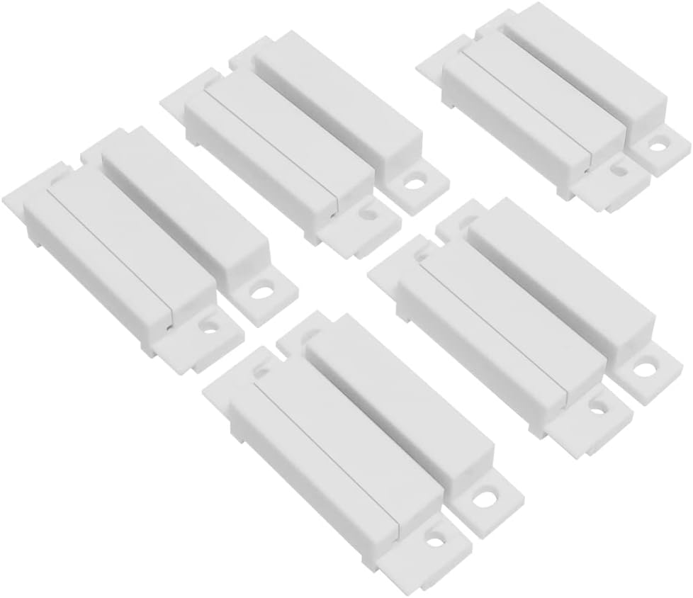 WESUA 5 Pack Surface Mounted NC Magnetic Door Contacts Switch Sensor for Alarm