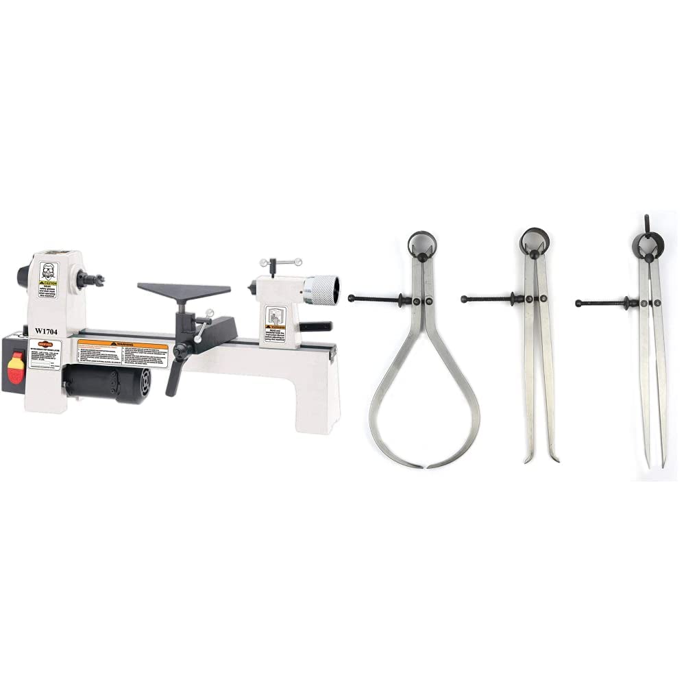 SHOP FOX W1704 Benchtop Lathe and Big Horn 3 Pieces Spring Caliper Set