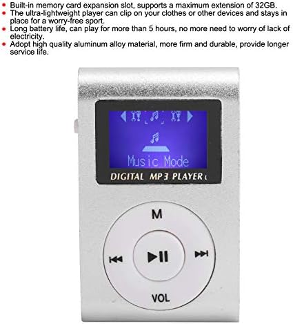 Zopsc-1 MP3 Portable Mini Music Player with LCD Screen, Built-in Memory, Expansion Slot, Sports Back Clip, Ultralight