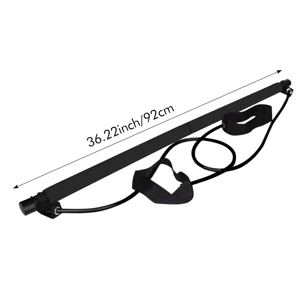 Pilates Bar Kit with Resistance Bands,Multifunctional Pilatess Bar,Stretched Fusions Toning Bar,Pilates Sculpt Bar,Home Gym Equipment for Women & Men Home Gym Pilates Yoga(Black)