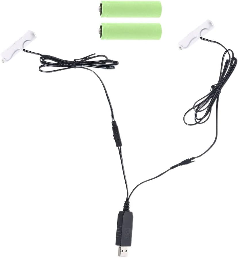 Cherjoury Eliminator,2In1 1-4 Pieces1.5V 3V Battery Aa Battery -Eliminator USB Power Supply Replace Aa Batteries