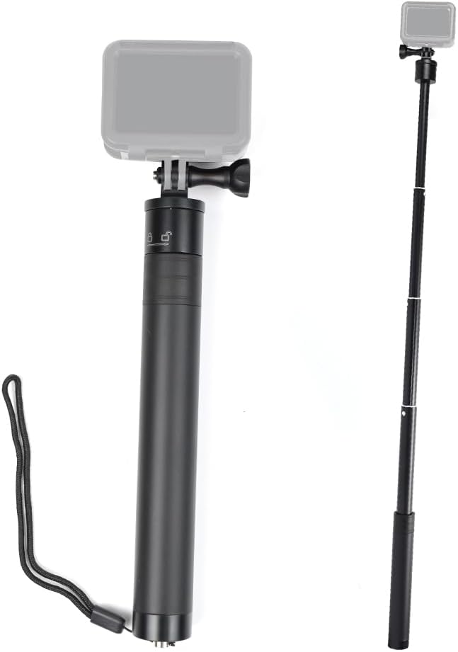 KOQINVIZ 29" OSMO,Insta360 Aluminum Telescoping Pole Stick for Action Camera - Extendable Selfie Stick Monopod Hand