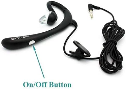 ANSEWIRELESS Headset 3.5mm Wired Mono Earphone w Mic Headphone Single Earbud Hands-Free Microphone Over-The-Ear