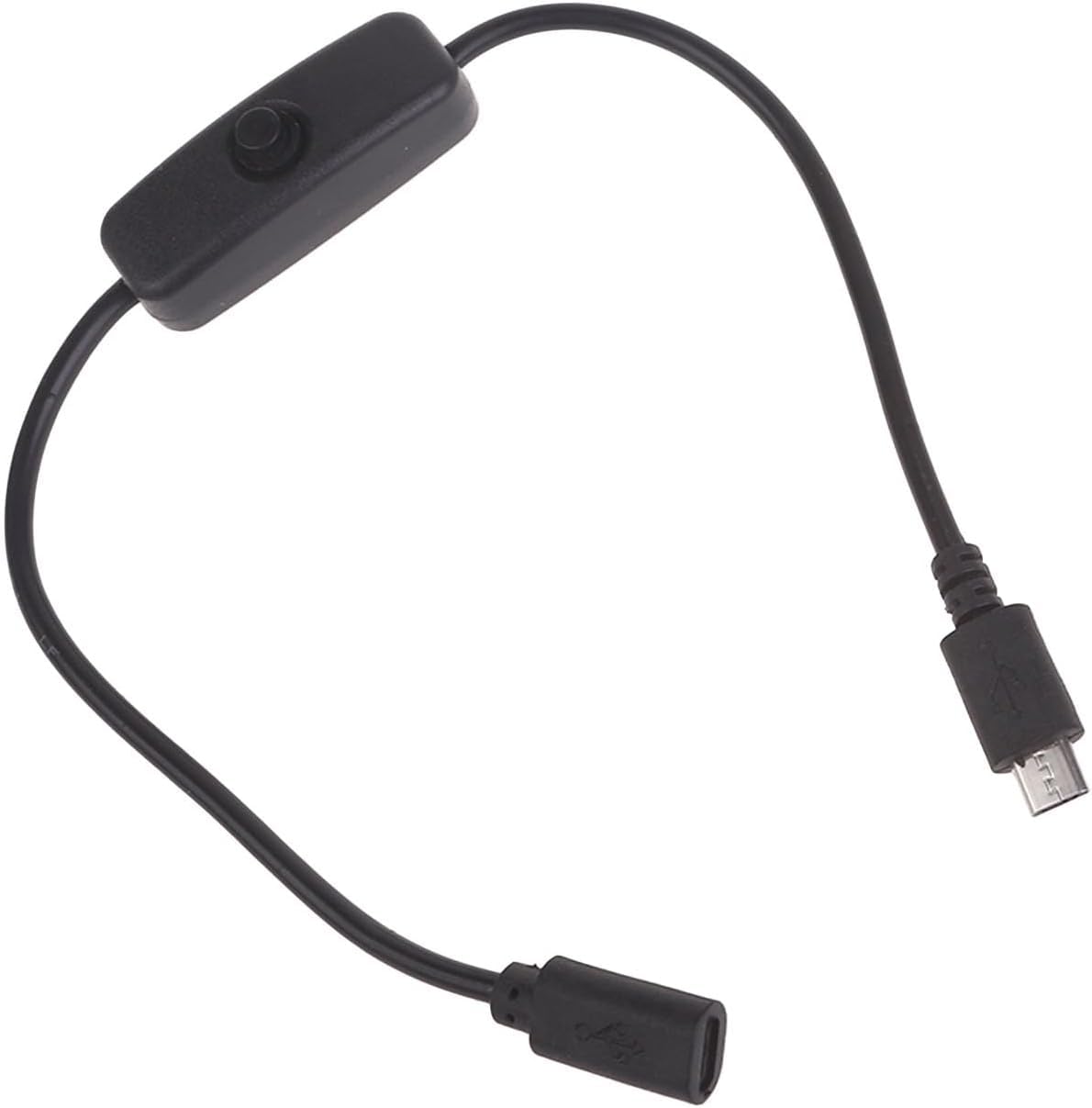GANPUB Black Micro USB Extension Cord with On Female to Male Extension Cable Switch for and Other Micro USB Powered