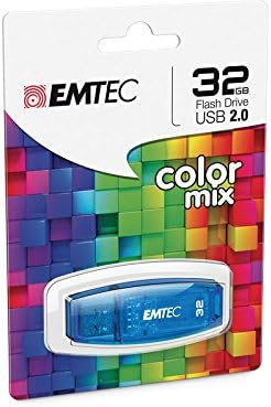 Emtec C410 32GB, ECMMD32GC410 Color Mix Flash Drive, Blue
