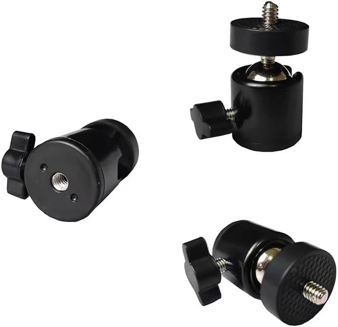 ThtRht 3 Pack 1/4'' 360 Mini Ball Head Screw Swivel Tripod Head Mount Degree Rotating Base Adapter Ballhead for Camera