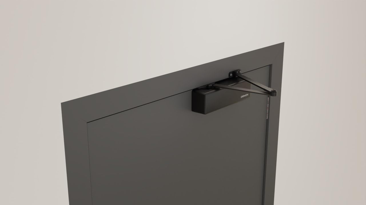 Commercial Extra Heavy Duty Hydraulic Door Closer - DRIWON DN-9500 Black -Sturdy Cast Iron Body, Steel Arm, Attractive Powder Coated Finish, Adjustable for High Traffic