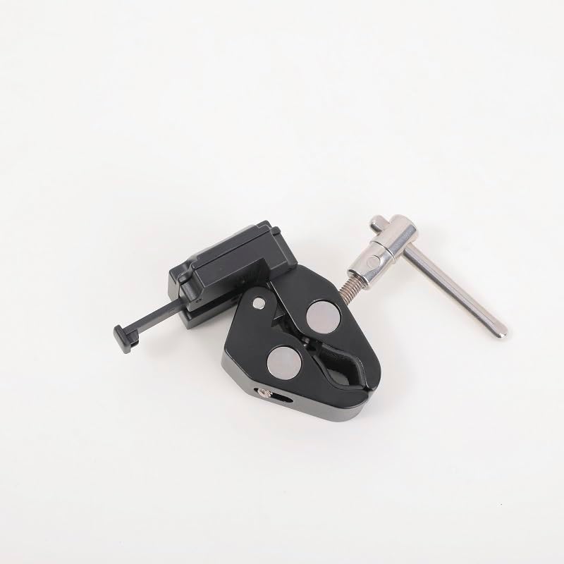 LSYRIA V Mount Battery Clamp Mount, V Mount Tripod Battery Plate with Crab-Shaped Quick Release Clamp Compatible