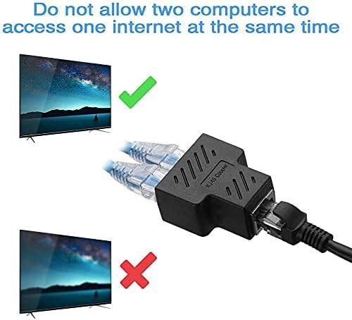 Generic 1 2 RJ45 to Ways Female Splitter Ethernet Network Cable Double Connector Adapter Ports Coupler for Laptop