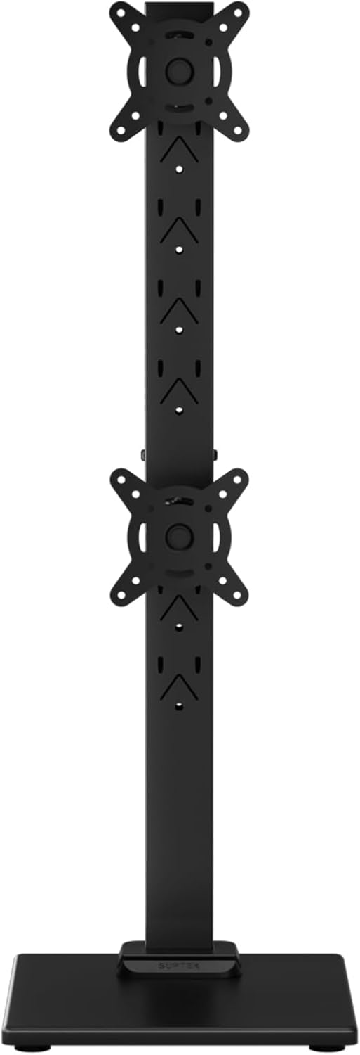 suptek 13 36Inch Adjustable,50,75 100mm Dual Monitor Stand with Base- Vertical Stack Screen Free-Standing Monitor Riser