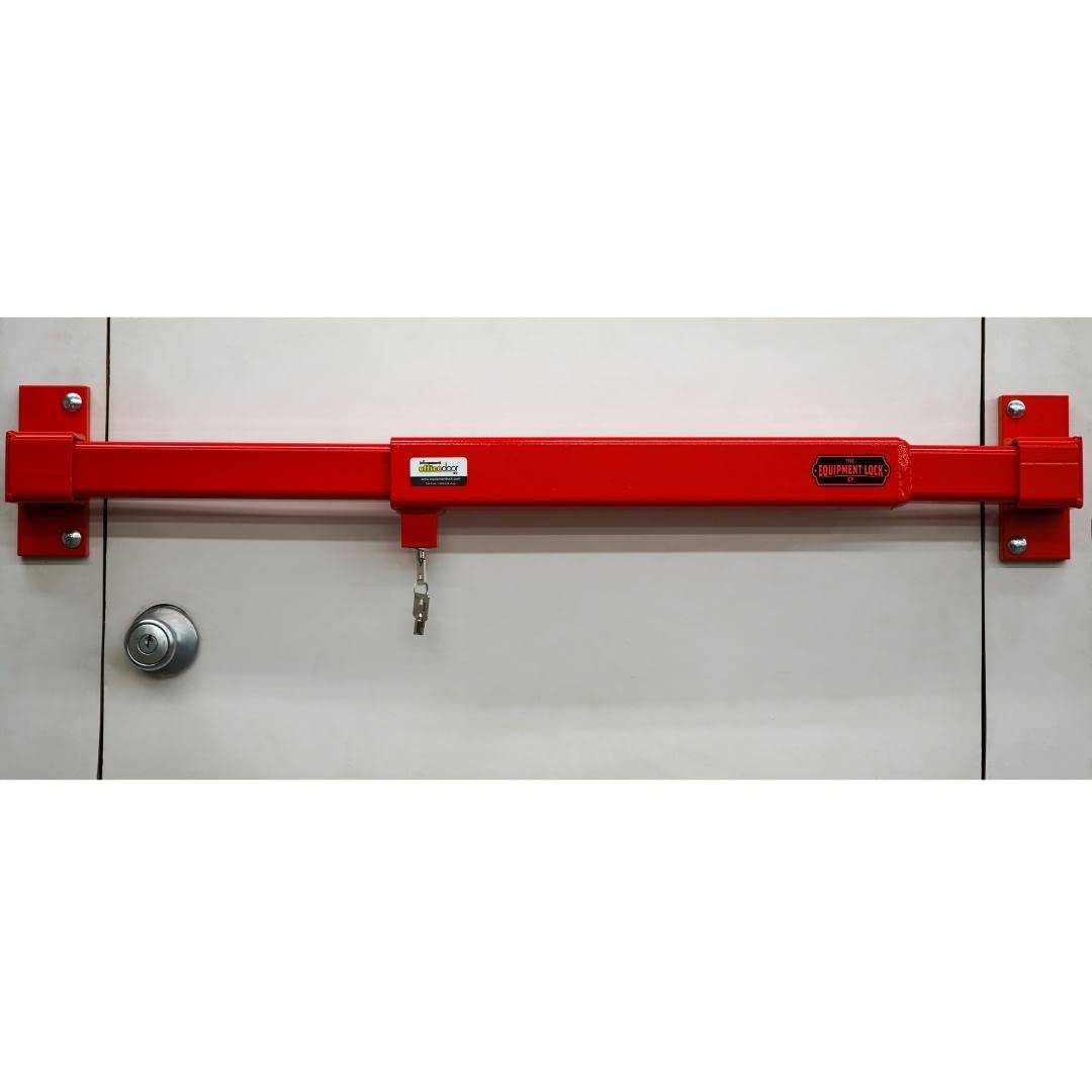 Equipment Lock Adjustable Door Security Bar - Security Lock Bar and Job Site Door Lock for Office Trailers, Warehouse Doors and Home Defense (Keyed Alike)
