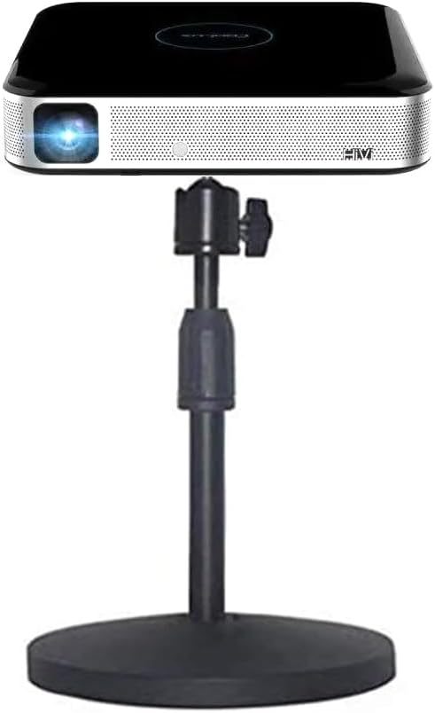 HANTAQ 1/4in 360Rotatable Desktop Mini Video Projector Stand Mount, Angle Adjustable Mini Projector Stand with Mounting