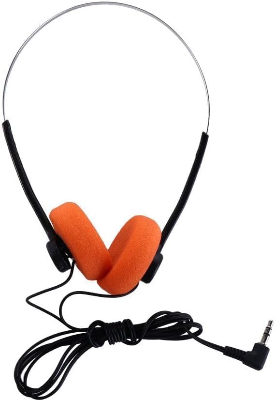 JJLFresheners Orange Retro On Ear Headphones, Wired Stereo Headphones, Lightweight Portable with Adjustable