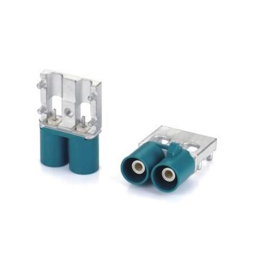 Fakra SMT Z Double Male RF Coaxial Adapter, Fakra Z Double Male PCB Mount Connector for GPS Telematics or Navigation