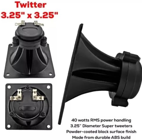 UCCKEYI 4 Pack 3.25" inch 3.25" 3.25" Flush Mount Square Super Horn Tweeter Speakers x Car Home Audio