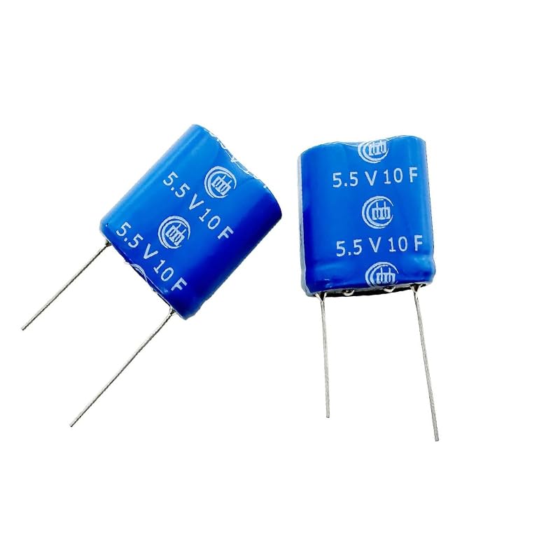 Laimiaoxian 10 13x26x27 mm(0.51x1.02x1.06 inch) 5.5V 10F Pieces Supercapacitor Dual Layer Capacitor Wirewound Energy
