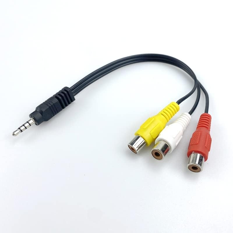 FANTIA 3.5mm 3 25cm, MP3 to RCA AV Adapter Cable - Black, Plug and Play, Compatible with TV, Stereo, Camcorder, Player