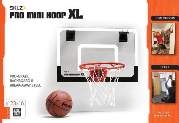 SKLZ Pro Mini Indoor Basketball Hoop - Over The Door ??Portable - Great For Home, Dorms, Offices, and Gifts
