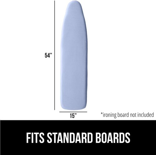 GORILLA GRIP The Original Ironing Board Cover and Pad, Silicone Coating, 400°F Scorch Resistant Thick Padding, Heavy Duty Iron Covers Standard Boards, Hook and Loop Fastener Strap, Blue 15x54