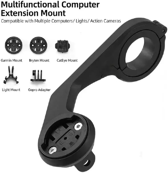 LONLEEYU 22-33MM Bike Computer Mount, Cycling Out Front Bike Mount Designed for All Cycling Computer, Garmin Edge GPS