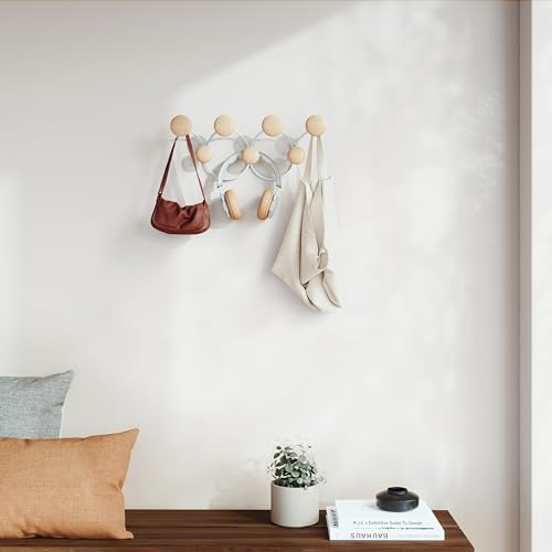 Umbra Dotsy Hanger with 7 Hooks, White/Natural