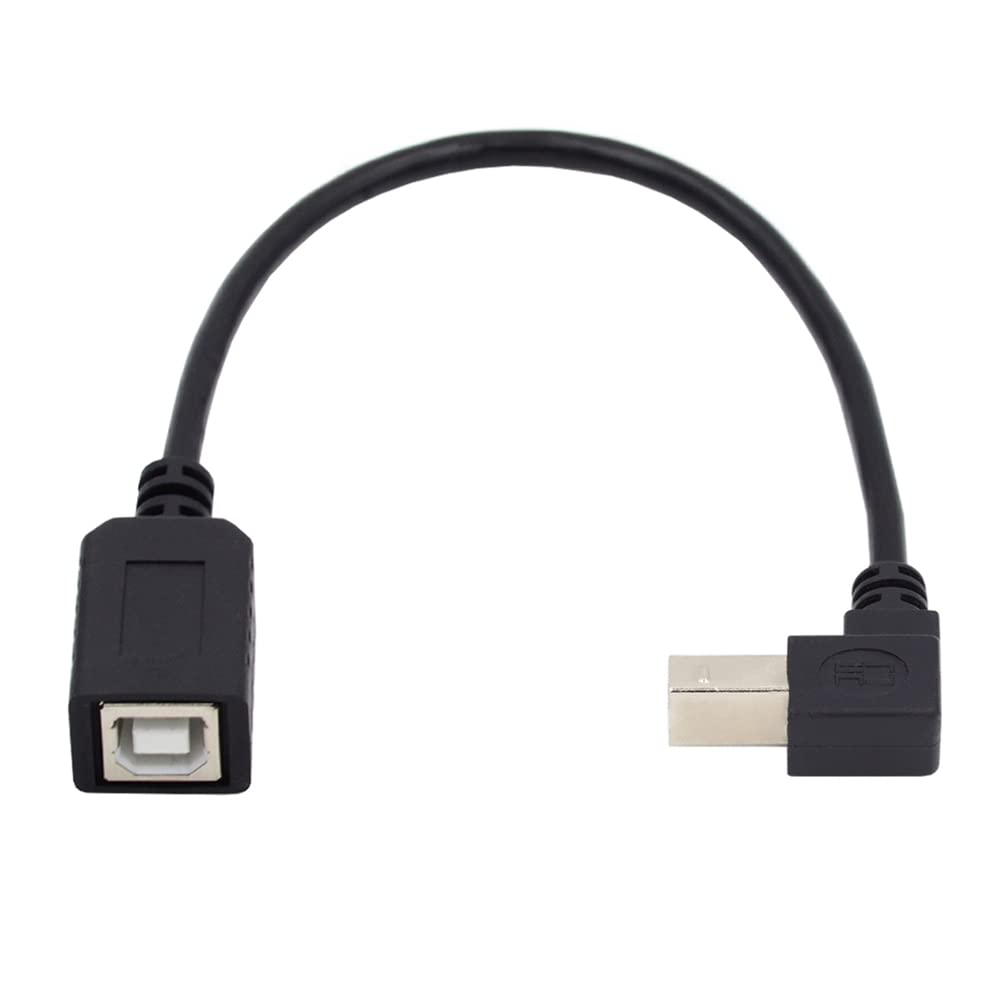 2.0 90 20cm cablecc Type B Male to Female USB Extension Cable Degree Down Angled for Printer Scanner Disk