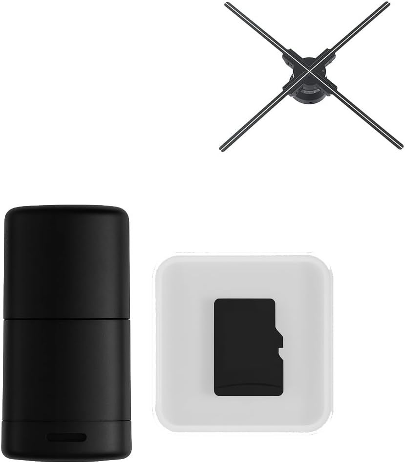 Rycixon 8GB 3D 1500+ 3D 10 Micro SD Card for Hologram Fan Projector, Universal Replacement TF Memory Kit with USB