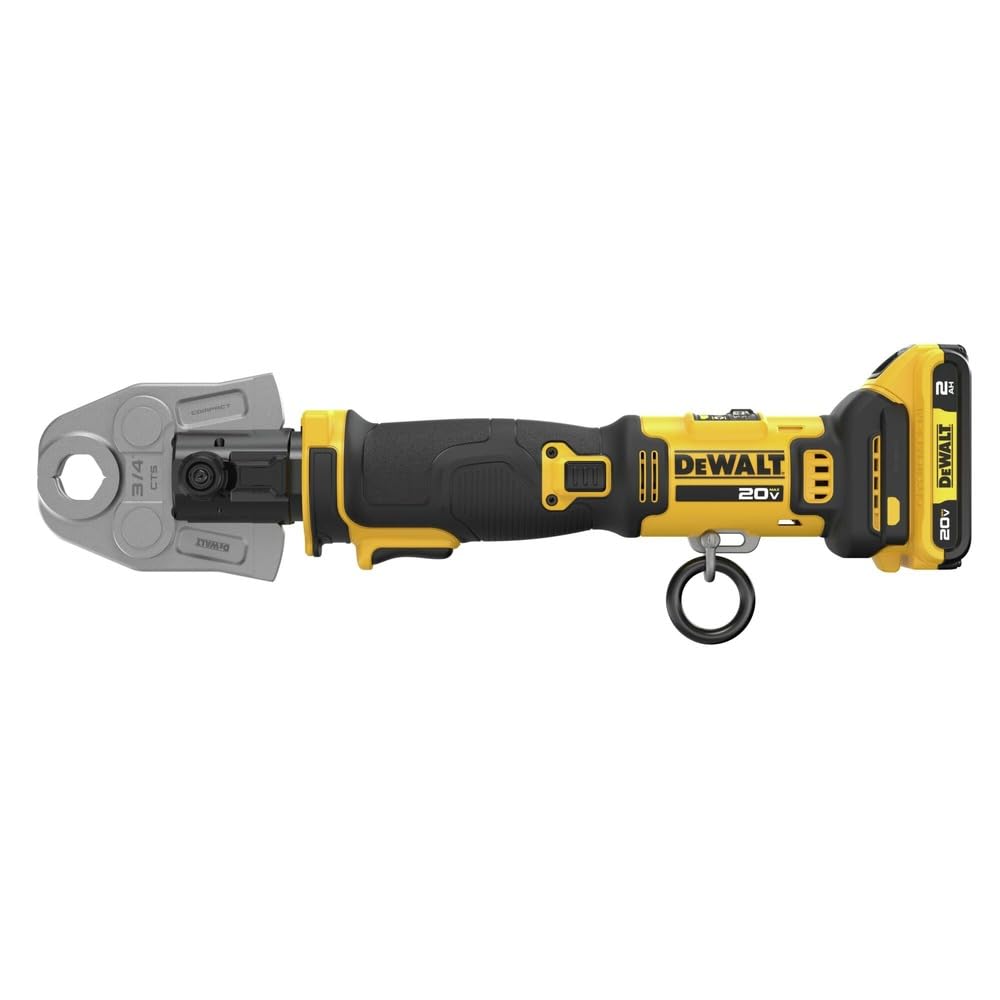 DEWALT 20V MAX Compact Press Tool Kit with CTS Jaws, 1/2-1-1/4 Inch, Cordless, 2 Batteries and Charger Included (DCE210D2K)
