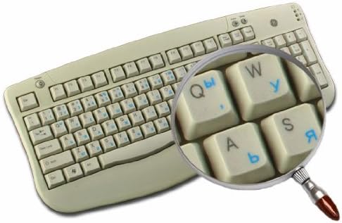 4Keyboard BULGARIAN KEYBOARD STICKERS ON TRANSPARENT BACKGROUND with BLUE LETTERING
