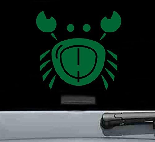 JS Artworks 5" 5" Adorable Green Crab Vinyl Decal Sticker - x