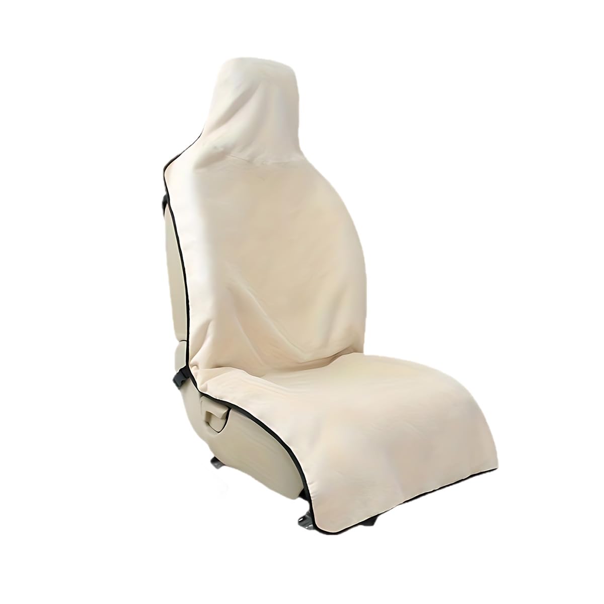 ZIMISI Waterproof Car Seat Covers, Non-Slip Towel Front Seat Covers, Sweat Car Seat Protector Cover for Gym Workout, Yoga, Running, Swimming, Beach & Hiking (Beige)