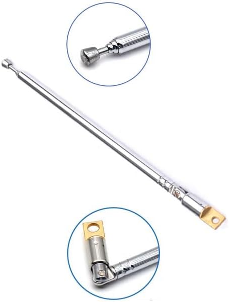 Lhazemu Antenna,37cm 14.6" 4-Sections 4pcs AM FM Radio Universal Length Stainless Steel Radio Antenna for AM FM Radio