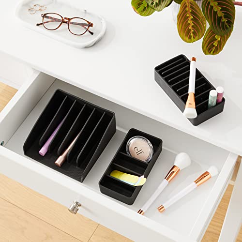 iDesign The Sarah Tanno Collection Silicone Makeup Palette Holder and Cosmetic Organizer, Black