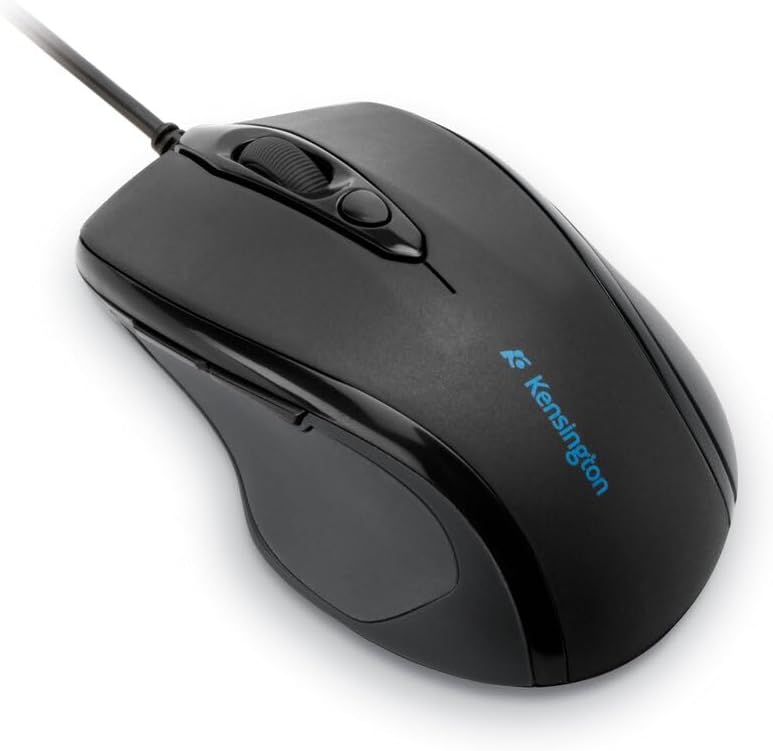 Kensington USB Wired Mid-Size Mouse in Gray - Ergonomic Design