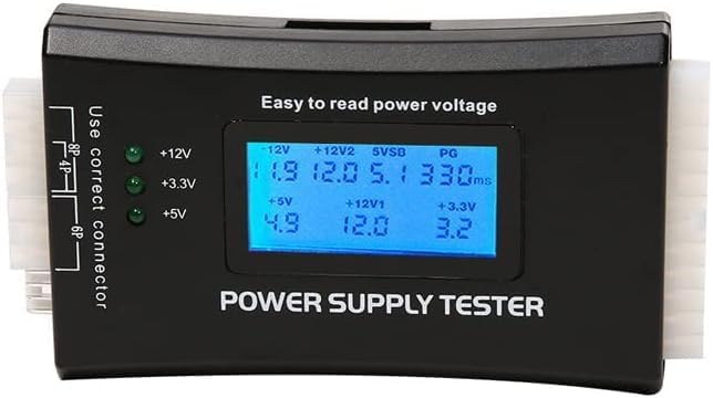 BUBUCAM 20/24 4/6/8 PC Power Supply Diagnostic LCD Computer Testing Device Computer Pin Supply Tester for SATA, IDE