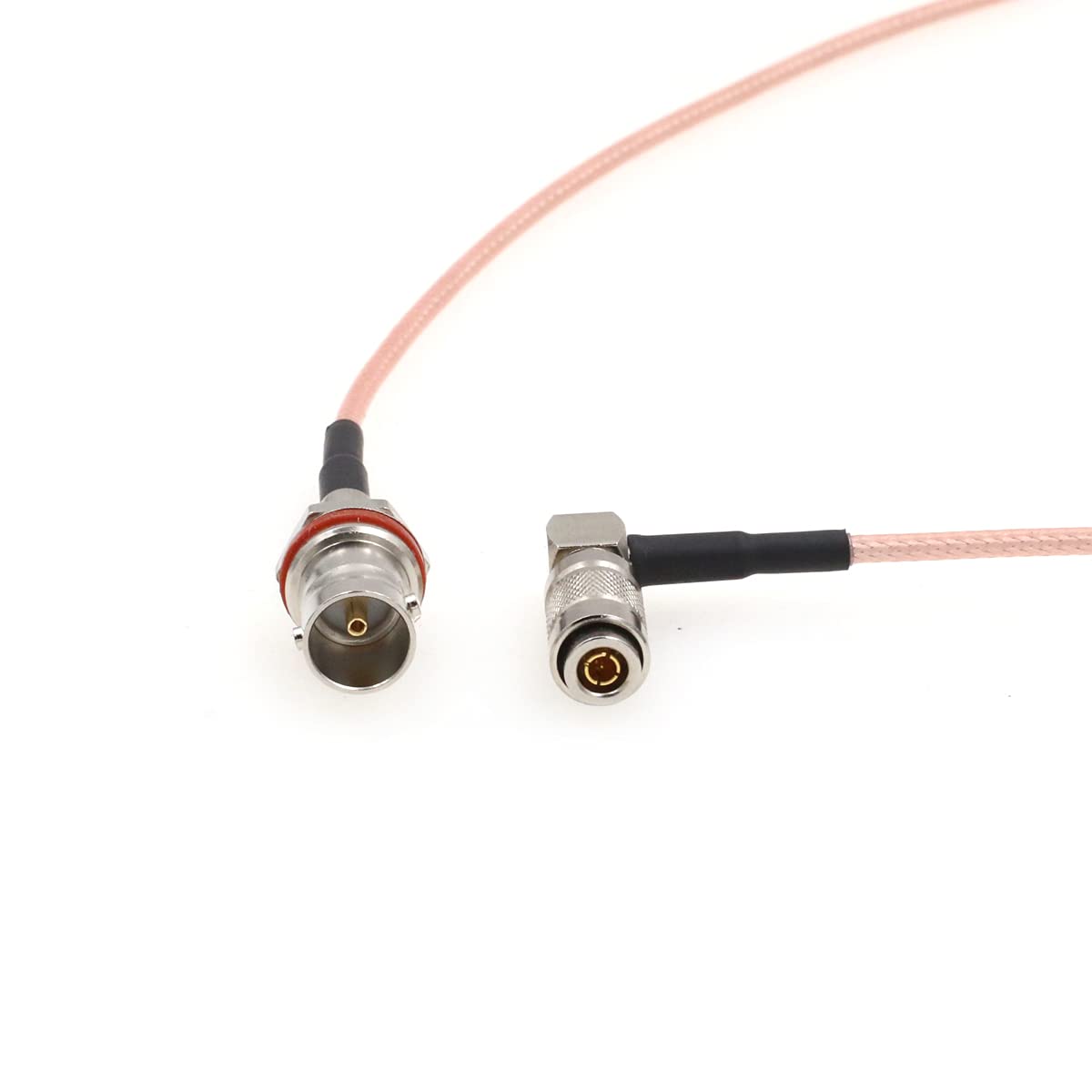 SZRMCC DIN1.0/2.3 RG179 75ohm 4K (60cm/24inch) Right Angle Male to BNC Female HD SDI Coaxial Cable for Video Camera