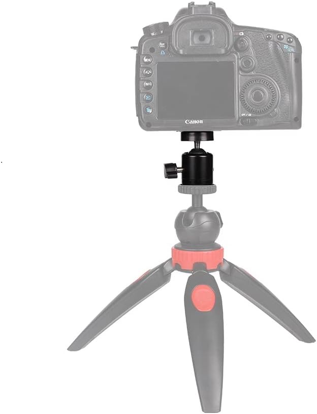 360 1/4 inch (2 Pack) Hot Shoe Mount Adapter Degree Swivel Mini Ball head with Screw for DSLR Camera, Monitor