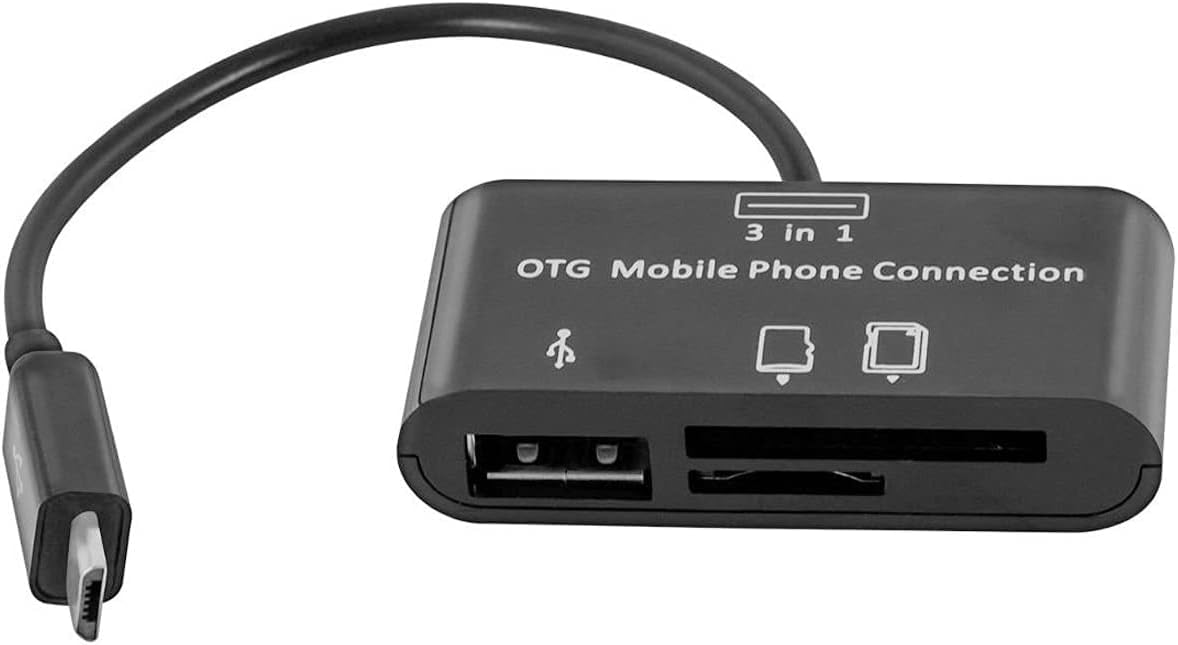 mxtechnic 3 1 2.0 (2Pack) in Micro USB OTG Host Adapter SD Card Reader Camera Card Reader Hub, OTG Mobile Phone