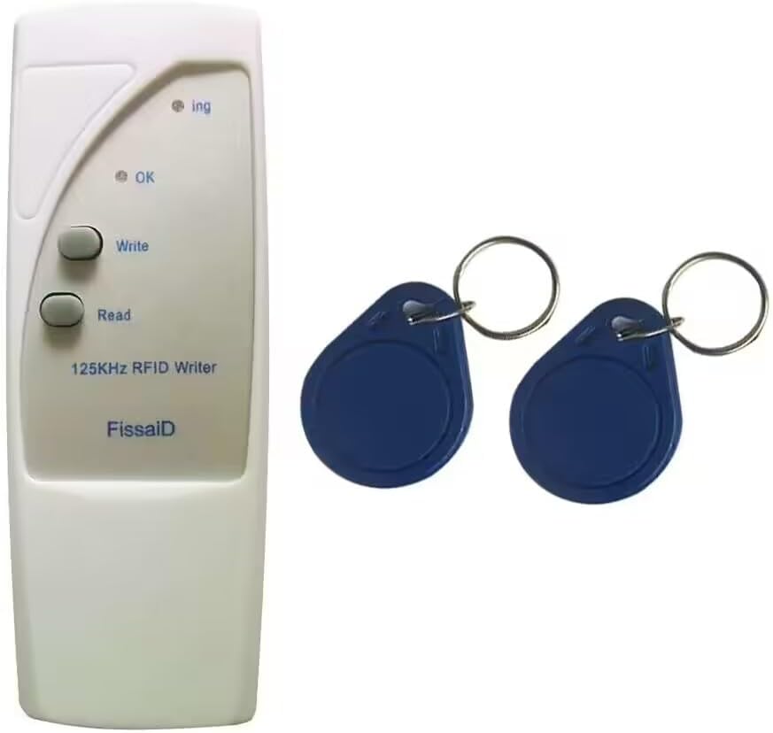 Generic 125KHz EM4100 2 RFID Reader Writer Copier for Proximity Cards & ID Cards + Writable Keyfobs