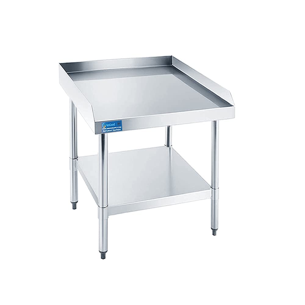 AmGood Stainless Steel Equipment Stand | Height: 24" | Commercial Heavy Duty Grill Table | Customize Your Size + Add Casters