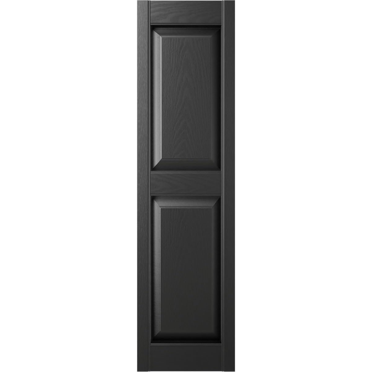 Ekena Millwork Lifetime Vinyl LP2S14X06300BL Standard Two Equal Panel Vinyls, Raised Panel Vinyl Shutters, w/Installation Shutter-Lok's & Matching Screws (Per Pair), 14.75"W x 63"H, Black