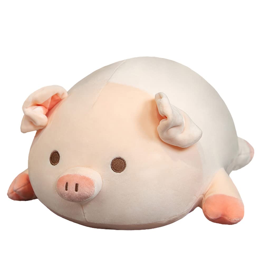 lannery Pig Stuffed Animal Hugging Pillow, Soft Fat Pig Plush Toy Gifts for Kids, Valentine, Christmas (Round Eyes, 23.6")