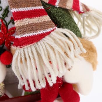 Skiennix Plush Snowman Tabletop Decoration - 10.22" X 6.48" Winter Ornament for Holiday Home Decor