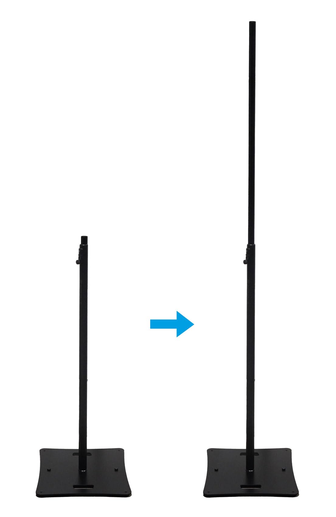 Rockville RLF2 10 Ft Multi-Purpose Speaker/Lighting/Projector Stand, Flat-Base, Air Cushion System, Tiltable Projector Tray, for DJs and Event Professionals