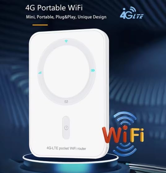 WDINLY 4G 2G 10 Portable WiFi Hotspot LTE Router - Data SIM Card incluled Devices Connect, SIM Multi-Network Auto